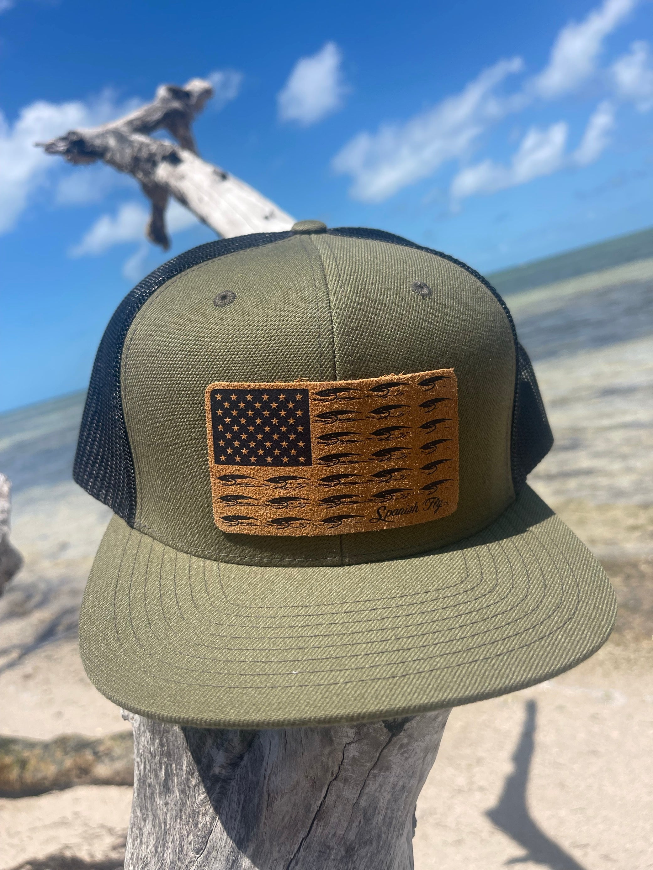 Spanish Fly Bug Stripes American Flag Flat Bill