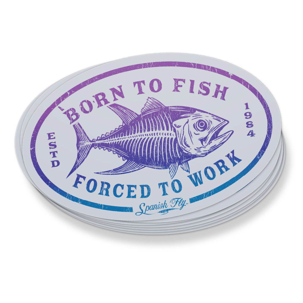 Spanish Fly Born To Fish Sticker