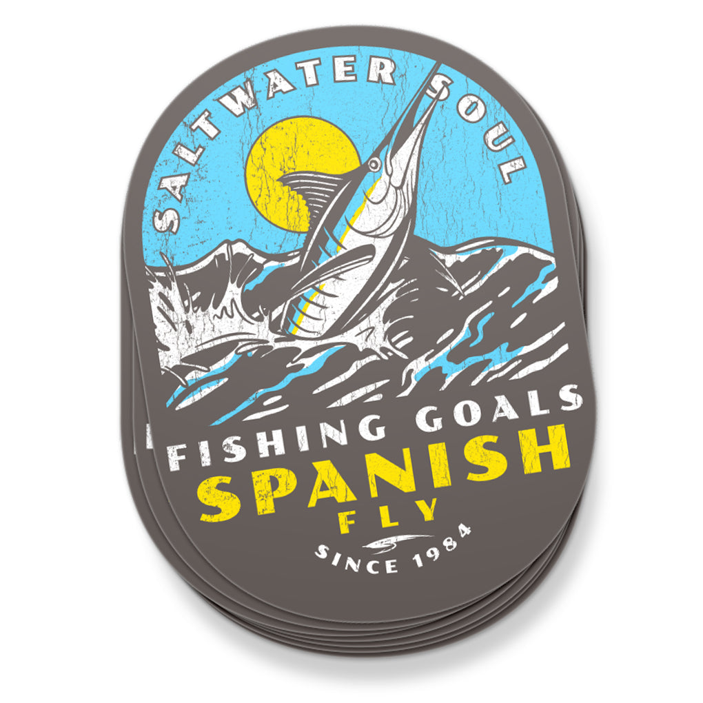 Spanish Fly Fishing Goals Sticker