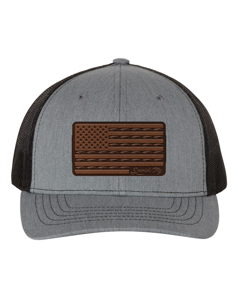 Youth Leather Patch American Flag Trucker