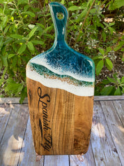 Spanish Fly Tropical Epoxy Ocean Wave Charcuterie and Cheese Board