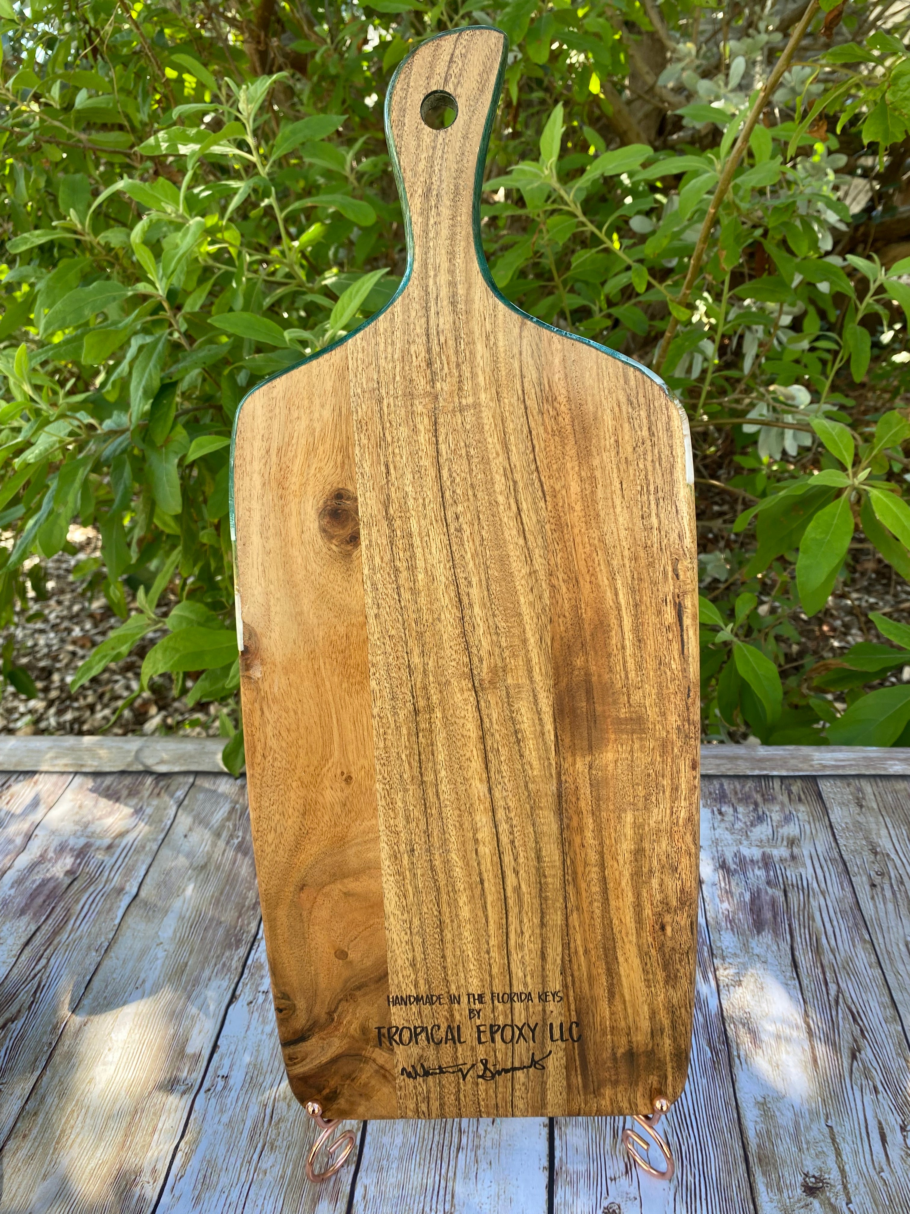 Spanish Fly Tropical Epoxy Ocean Wave Charcuterie and Cheese Board