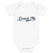 White Spanish Fly Logo Baby Onesie