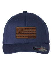 American Flag Leather Patch Youth Flex Fit Cap