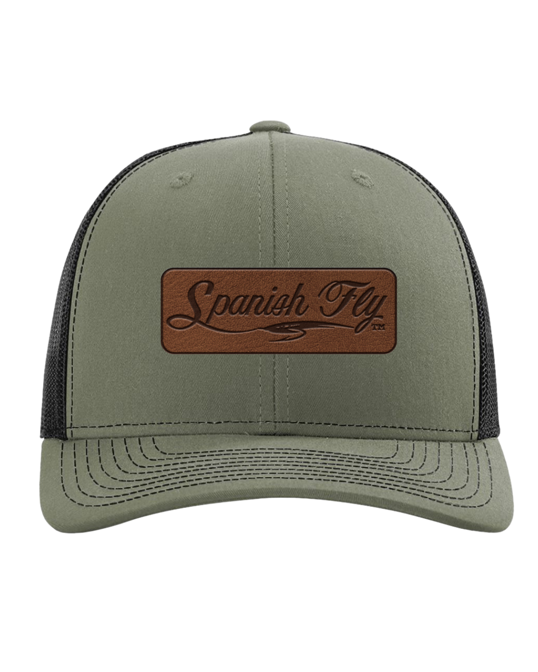 Spanish Fly Logo Leather Patch Snapback Trucker Hat