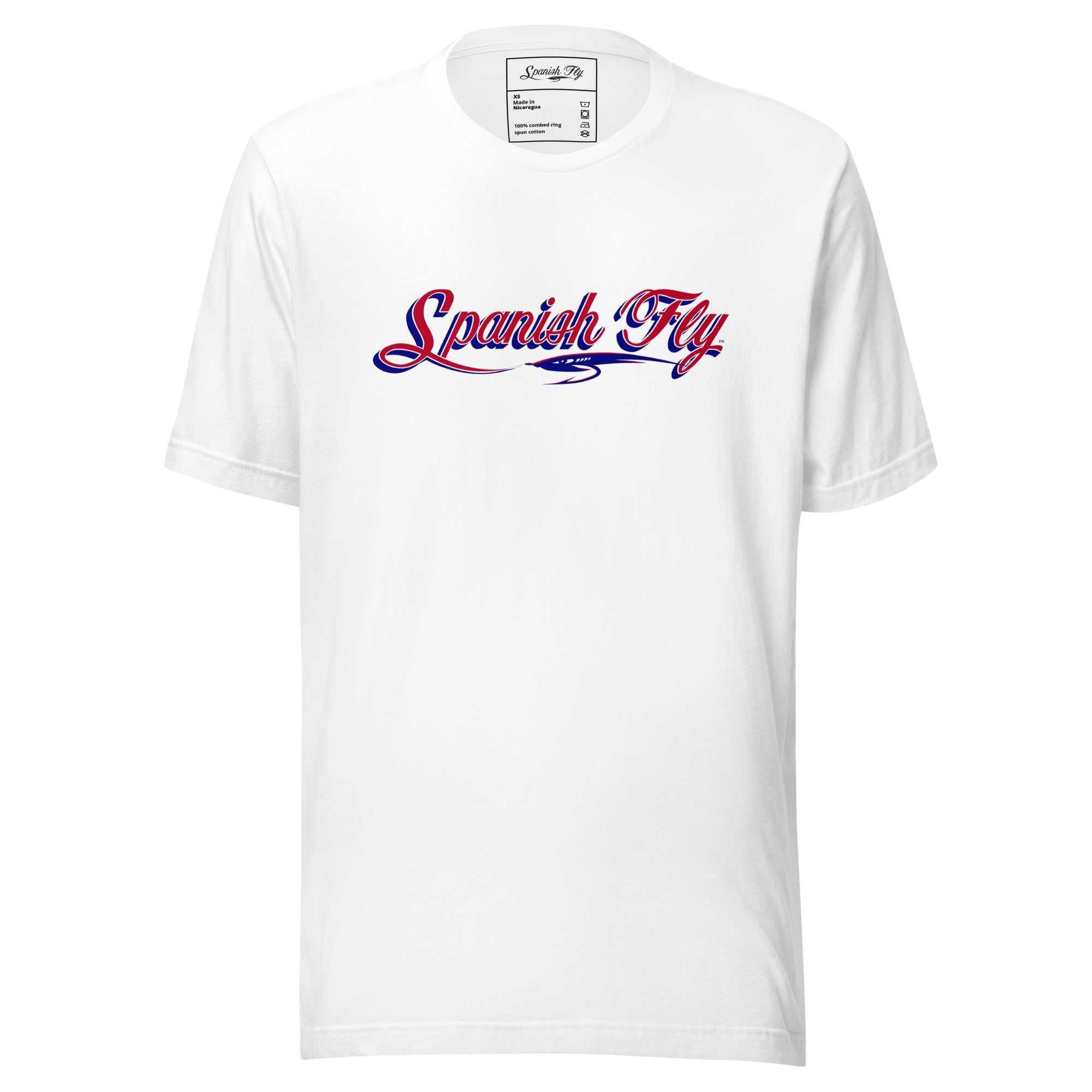 Men's Red White Blue Spanish Fly Logo T-Shirt