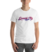 Men's Red White Blue Spanish Fly Logo T-Shirt