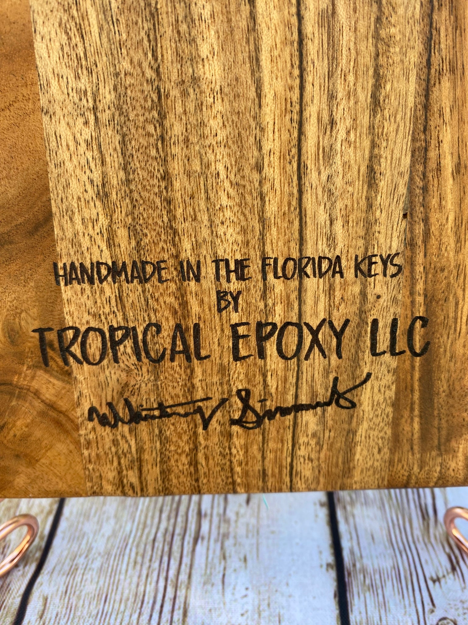 Spanish Fly Tropical Epoxy Ocean Wave Charcuterie and Cheese Board