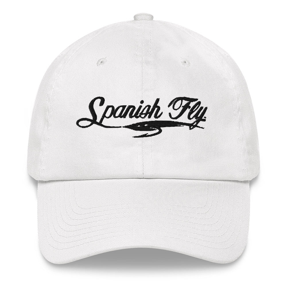White Spanish Fly Logo Dad Hat